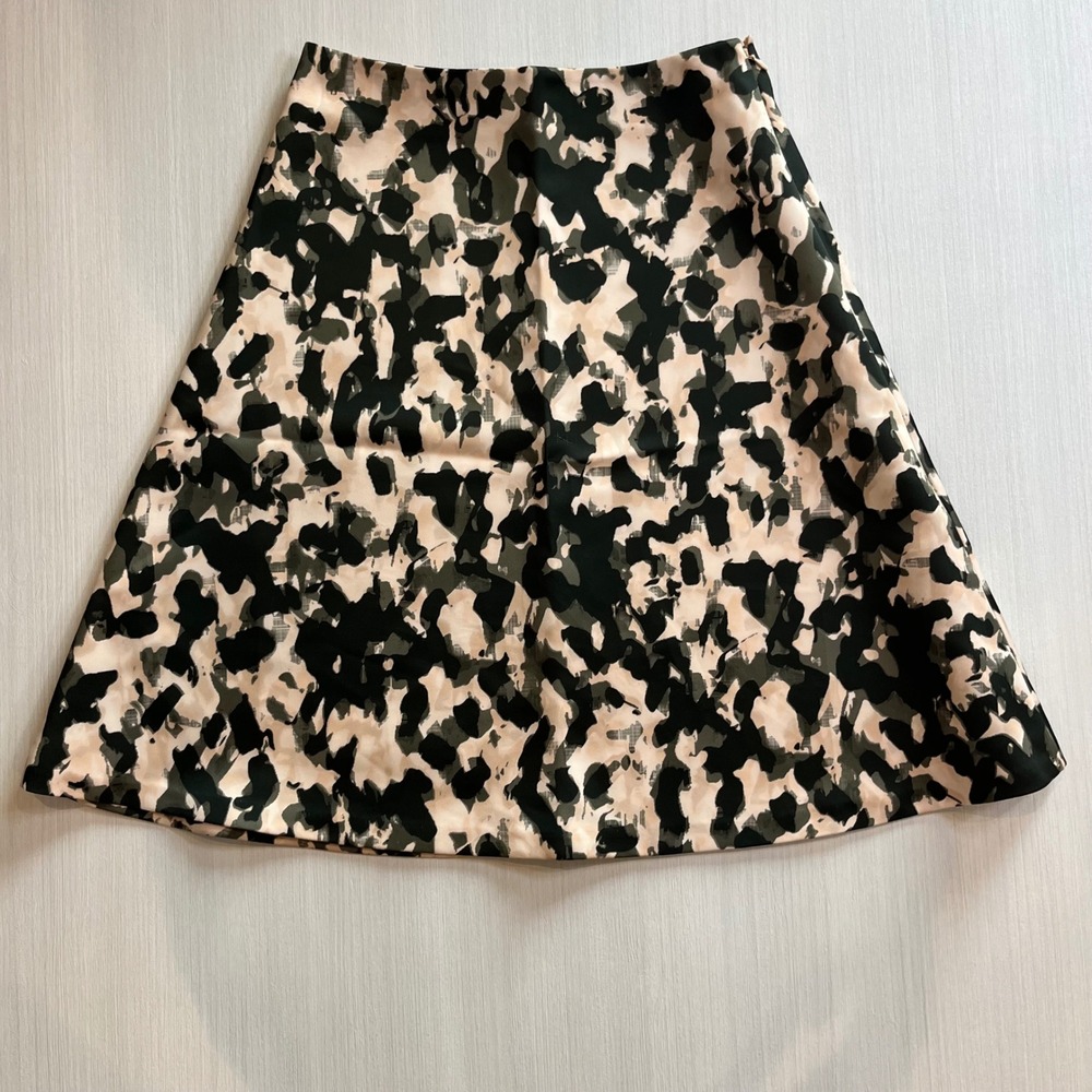 Planet Gold Women Mock Neck Top Camo Skirt Set Green Casual Modest M Ribbed Knit
